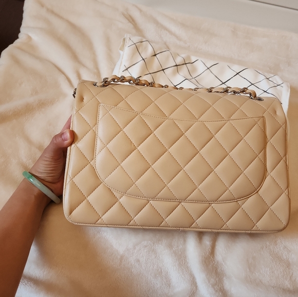 Chanel beige classic/timeless 30cm bag - Picture 6 of 13